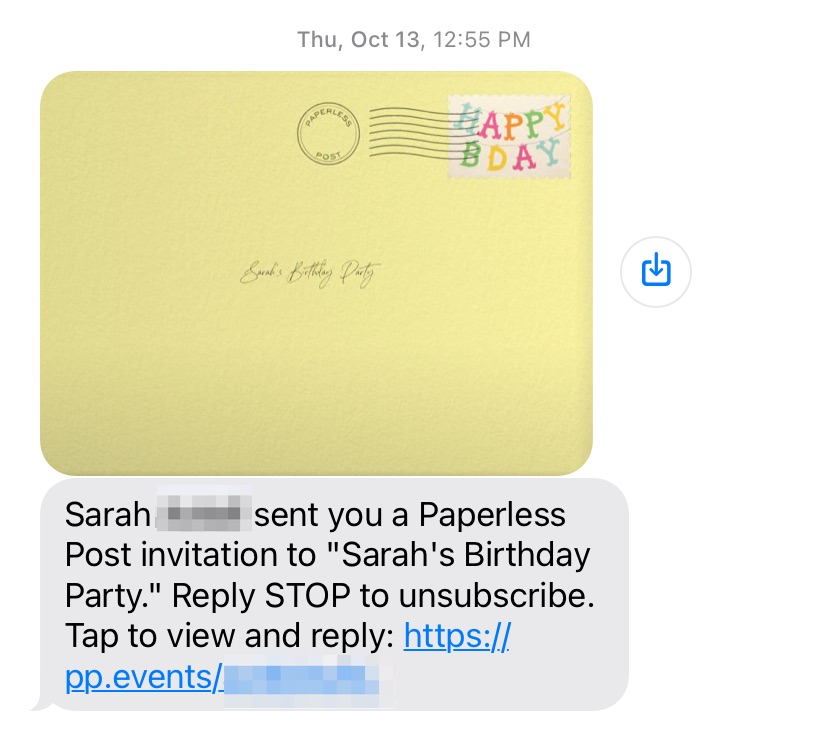 How do I know if the Paperless Post text or email I received is real