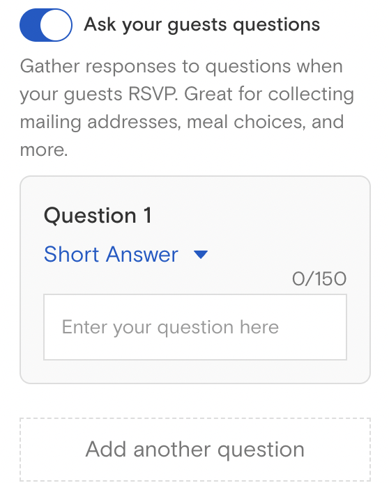 How to Add Questions for Guests and Recipients – Paperless Post Help Center