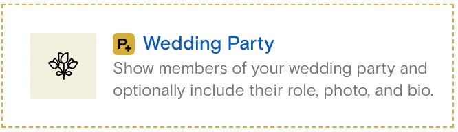 Wedding Party menu option