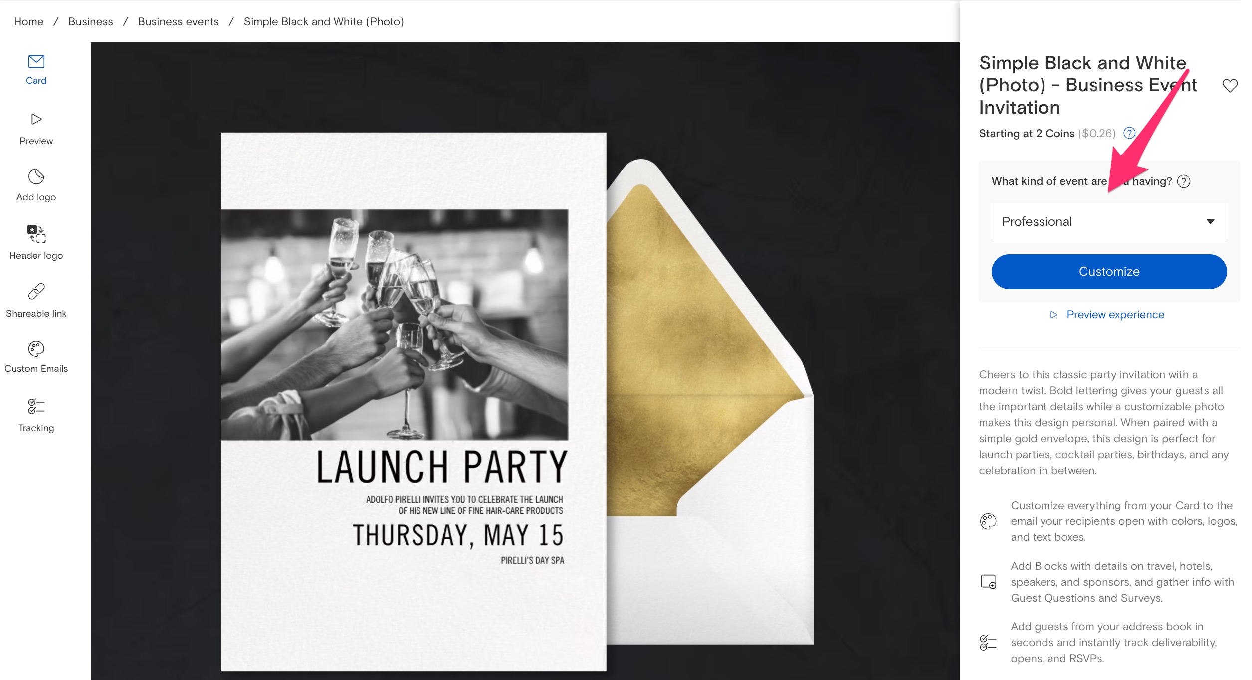 Pro event creation